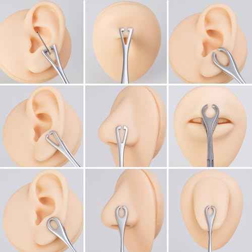 Triangle Opening Tweezer Piercing Clamps Ear Nose Septum Piercing Kit for All Piercing 361L Stainless Steel Slotted Locking Ear Lip Nose Belly Navel Tongue Body Piercing Kit