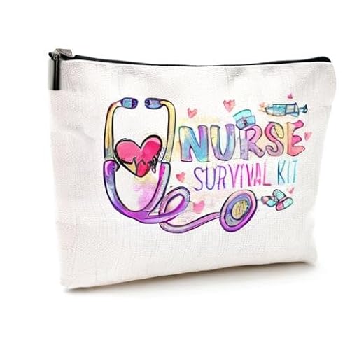 DJHUNG Funny Love Nurse Makeup Bag Nurse Accessories for Work Nurse Gifts for Women Nursing Bag for Women Female Her Wife Mom Graduation Birthday Thank You Retirement Gifts Nurse Survival Kit