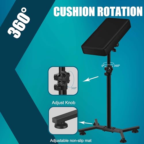 POARMEEY Tattoo Armrest Stand Professional Tattoo Armrest Adjustable Height Angle Made of Solid Metal Frame and Soft Leather Thick Cushion