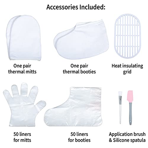 ForPro Nurture Digital Paraffin Bath Kit, All-In-One Paraffin Wax Kit for Hands and Feet, Includes 3 Lb. Paraffin Wax, Thermal Mitts & Booties, 100 Liners and Accessories