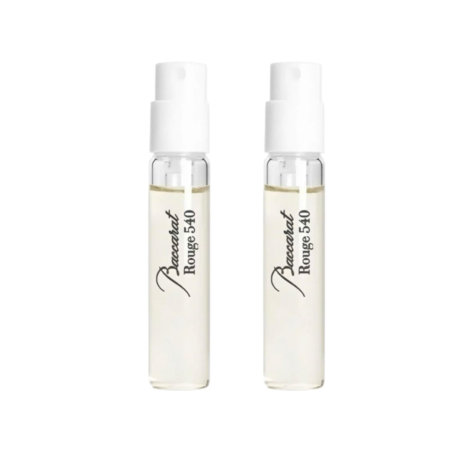 In1mart 2 B.accarat R.ouge 540 EXTRAIT De Parfum Spray Sample Vial 0.06 fl.oz/ 2ml each. Woody ambery floral