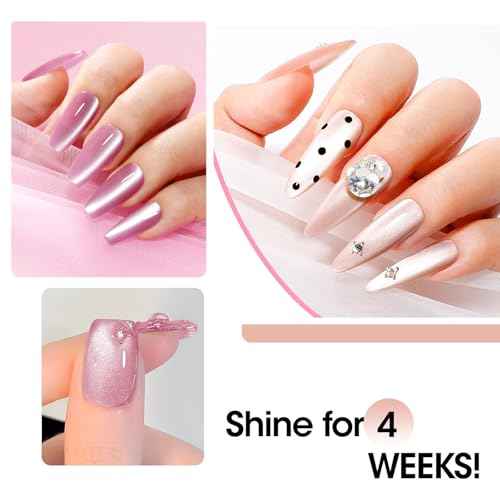 GELLEN Cat Eye Gel Nail Polish 6 Colors Gray Orange Silver Gold Brown Purple Holographic Reflective Cateye Gel Polish with Magnets Fall Winter UV LED Soak Off Sparkle Magnetic Gel Polish