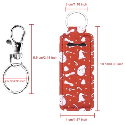 Duufin 20 Pieces Chapstick Keychain Holder Lip Balm Holder Lipstick Holder with 20 Pieces Metal Clip Cords for Purse Backpack