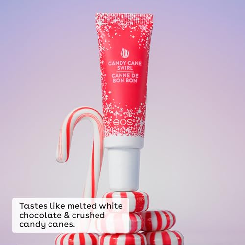 eos Holiday 24H Moisture Super Balm, Candy Cane Swirl, Limited Edition, Stocking Stuffers, Holiday Lip Mask, 0.35 fl oz