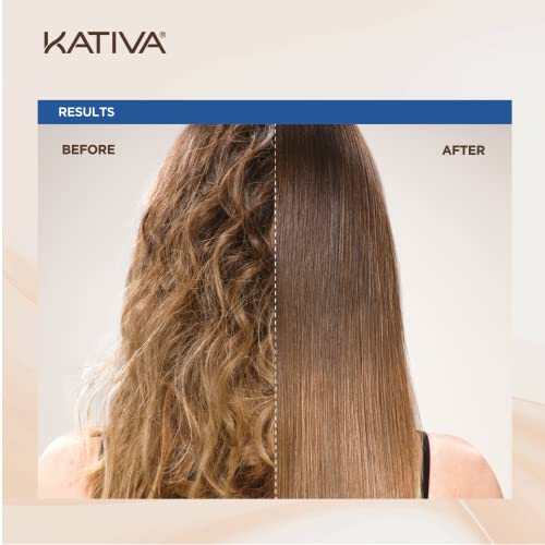 Kativa Brazilian Straightening Brunette Kit, 12 Weeks of Home Use Professional Straightening, with Organic Coconut Oil, A?ai Oil, and Keratin, for Straighter, Softer and Shinier Dark-Coloured Hair