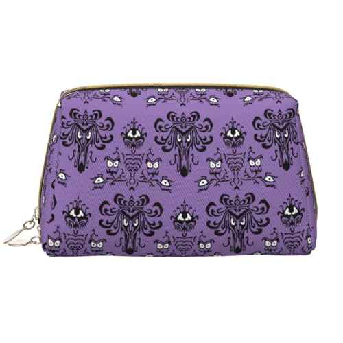 Haunted the Mansion Cute Large Makeup Bag Leather Women Travel Toiletry Pouch Cosmetic Bags Portable Multifunctional Storage for Girl Friend Wife Birthday Gifts