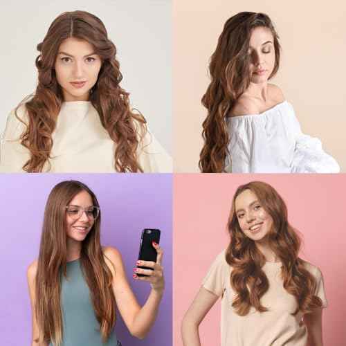 5pcs Dark Auburn Copper Brown Clip in Hair Extensions 100% Human Hair 18 Inch Colored Party Highlights Clip in Extensions for Women Kids Girls