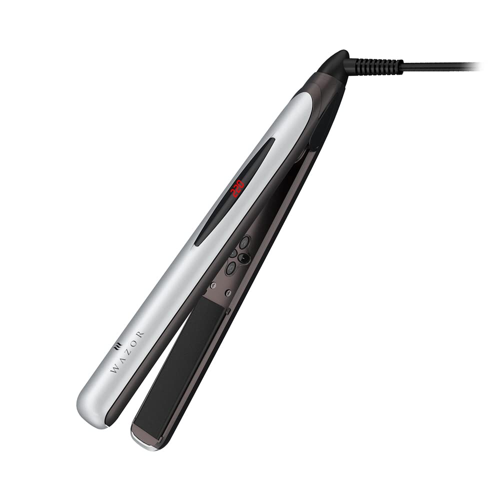 Hair Straightener Flat Iron and Curler 2 in 1 Professional Ceramic Flat Iron Instant Heat Up with Automatic Shut Off and Digital LED Display, Adjust Temperature from 284℉ to 446℉, 1 inch Sliver