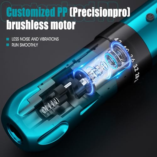 BIOMASER SUMMONER U7 Tattoo Gun Wireless Tattoo Machine Professional Rotary Tattoo Pen Machine Kit, OLED Display, 7 Strokes Length,RCA Jack for Tattoo artist
