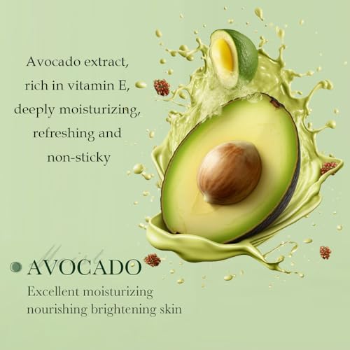 7pcs Avocado Skincare Kit, Skin Care Gift Set with Facial Cleanser, Toner, Lotion, Face Serum, Face Cream, Eye Cream, Lip Balm For Hydrating Skin Anti-Aging Skin For Women Teen Girls (7 Count)