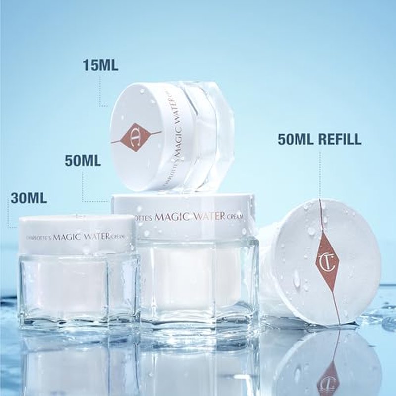 Charlotte Tilbury Magic Water Face Cream - Lightweight, Dewy Gel Moisturizer for Sensitive Skin - Infused with Niacinamide & Biopeptide Complex to Help Improve the Appearance of Fine Lines