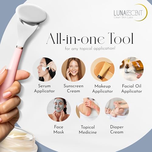 Serum Applicator for Face Applicator Only Reusable Skincare Applicator Serums, Oils, Medicated Ointments, Sunscreen, Makeup, Face Cream Applicator, Cooling & Warming Face Massager Tool by LUNAESCENT