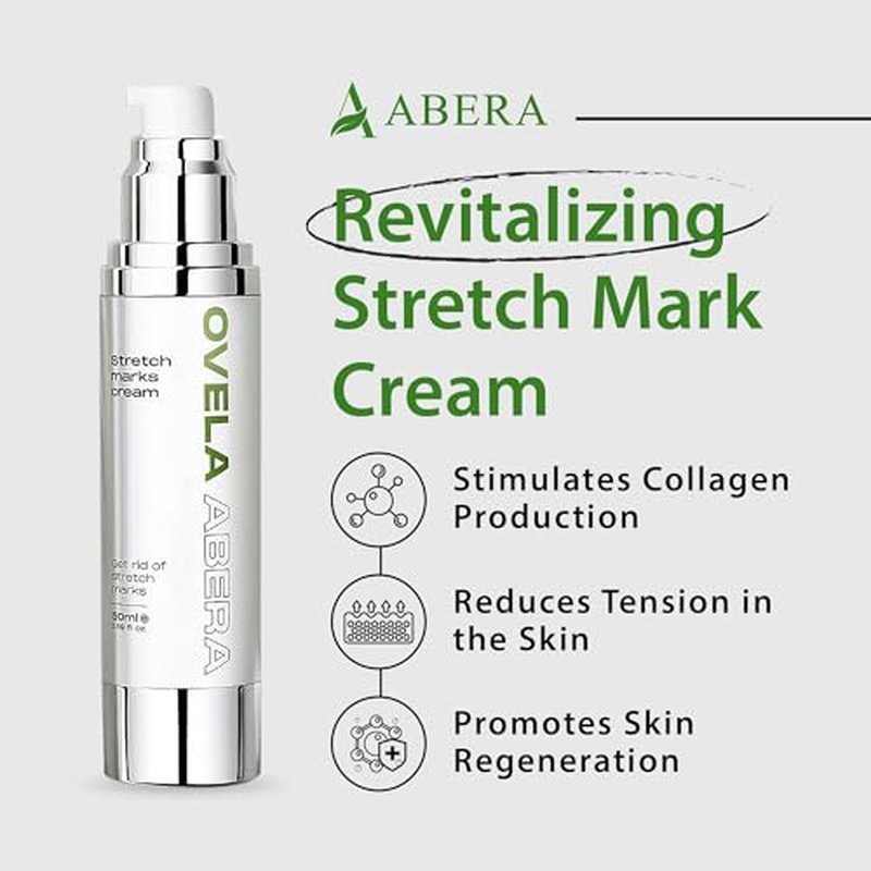 Abera Ovela Maternity Stretch Mark Cream for Pregnancy and Weight Fluctuations, Stretch Mark Treatment Pregnancy Must Haves, Deep Stretch Mark Removal, All Skin Types, 1.69 fl oz, Set of 3