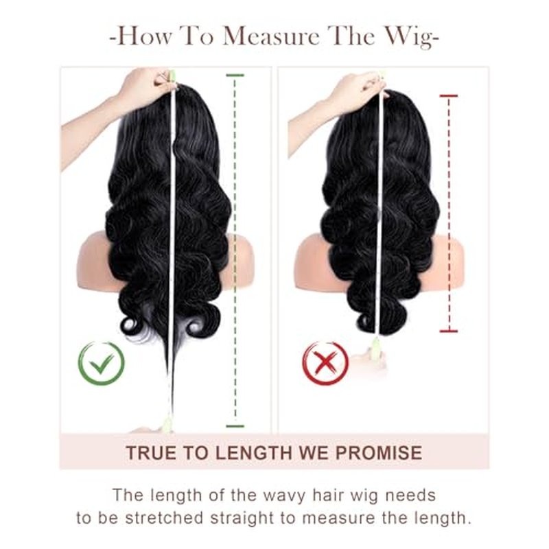 13x4 Body Wave Lace Front Wigs Human Hair Pre Plucked with Baby Hair 180% Density 13x4 HD Transparent Lace Front Wigs for Black Women Natural Black Wigs(28inch)