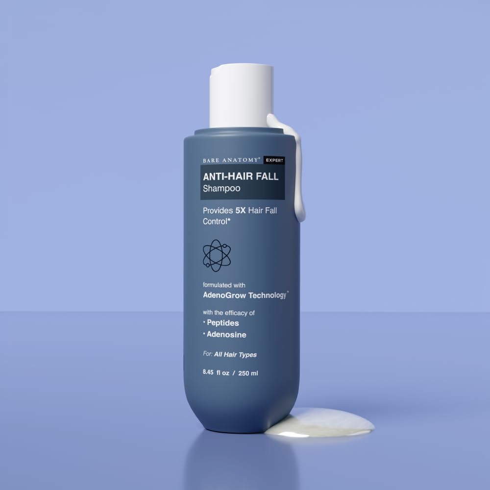 Anti-Hair Fall Shampoo - 5X Control with Adenosine & Peptides | Strengthens Roots | pH 4.6 | 250ml