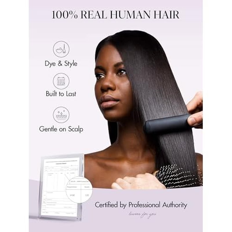 LUVME Human Hair Bundles 16 inch Straight Bundles Human Hair Extensions, 100% Brazilian Virgin Human Hair 1 Bundle, Unprocessed Double Weft 15A Grade, Soft & Full Natural Look for Black Women