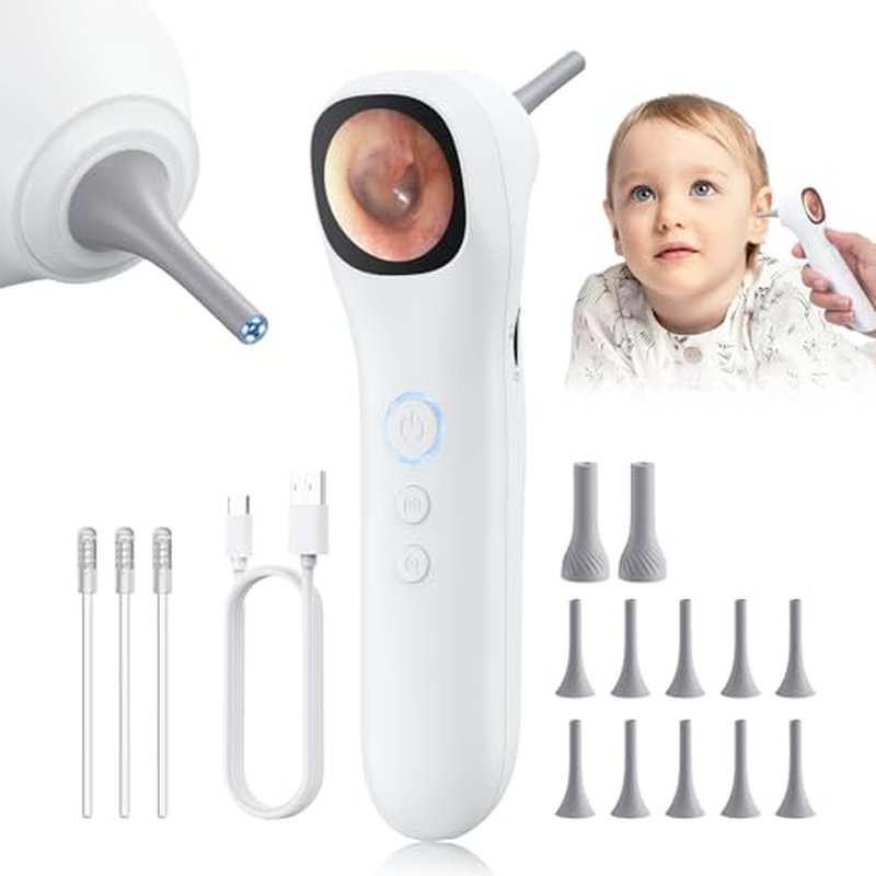 Otoscope Ear Camera with 1.21¡± Screen, 1080P HD Ear Scope with 4 LED Lights, Otoscope Camera for Adults Kids and Pets, Support Photo & Video, Type-C Charging with Computers, Baby Essentials