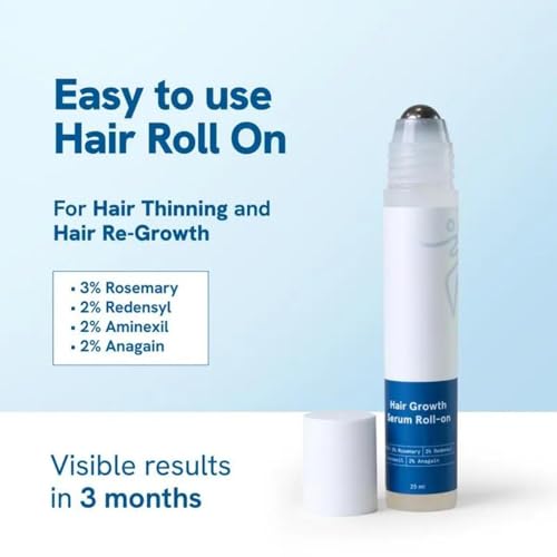 2 Pack Be - Bodily' Wise 3%-Rosemary 3%-RedensyI & 2%-Anagaln Hair & Beard Growth Serum Roll On |Thicker+Stronger |Prevents Hair Fall & Stimulates Hair Follicles|for All Hair Types| Women & Men