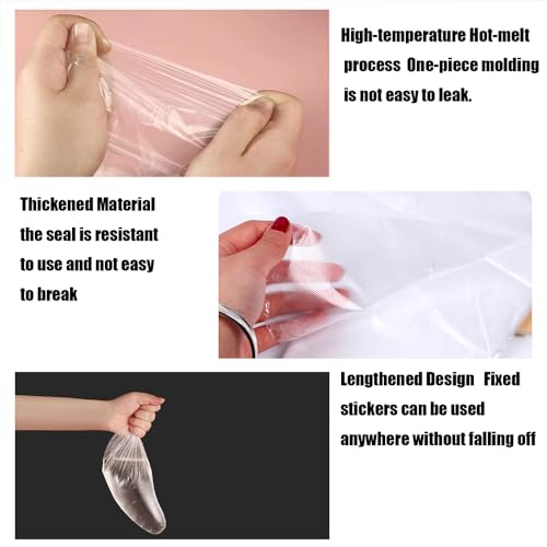 100pcs Paraffin Bath Liners - Disposable Plastic Foot Covers for Moisturizing Foot Spa, Women's Feet Care Socks (Transparent)