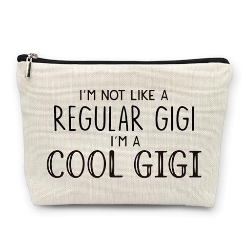 huester Gigi Gifts Makeup Bag, Gigi Gifts for Grandma Make Up Bag, Mothers Day Gifts for Gigi, Grandma Gifts, I¡¯m Cool Gigi Cosmetic Bag Travel Makeup Make Up Pouch Gifts for Gigi Grandma Purse