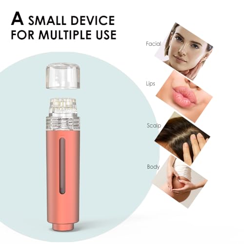 AQUA STAMP 2-in-1 Titanium Derma Stamp Pen | 0.25mm Gold Micro Infusion Hydra Needles | Manual Microneedling Tool for Face Lips Scalp Care | Fine Touch Serum Applicator