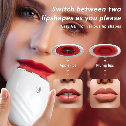 Electric Lip Vacuum Plumper, Bigger Lip Suction Plumper Tool, Lip Plumping Device, Lip Enhancer, Lip Augmentation Beauty Device, One Button to Switch Between 3 Gears (White)