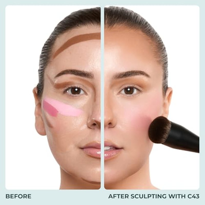 Rose and Ben Beauty C43 Cream Sculpting Brush | Precision Buffing for Cream & Liquid Makeup | Seamless Blending & Sculpting | Cruelty-Free Fibers
