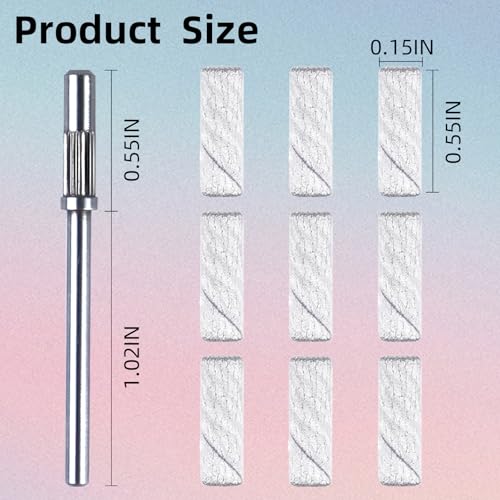 100 Pcs (180 Grit White) Small Sanding Bands Nail Drill Bit,Nail Drill Bits,Extreme Fine Grit Mini Sanding Band,Nail Bits,Upgrade 3.1mm Mandrel Bits,Professional Nail Drill Bit for Acrylic Nails