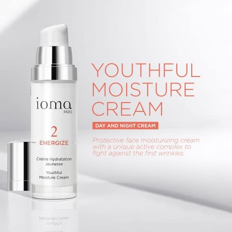 IOMA Paris - ENERGIZE Youthful Moisture Cream - Anti-Aging Protective Skin Firming Face Cream, Fights First Signs of Wrinkles, Day and Night Face Moisturizer, (30 ml)