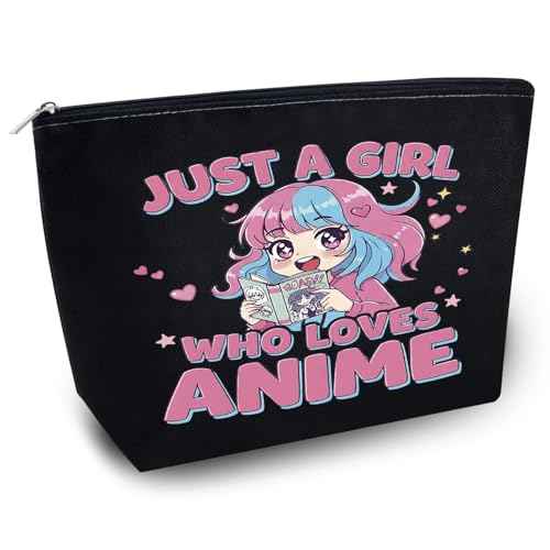 Anime Gifts for Women Anime Lover Gifts for Women Friend Sister Animes Fans Makeup Bag Cosmetic Pouch with Zipper Travel Toiletry Makeup Organizer Kawaii Animes Merch Stuff Accessories