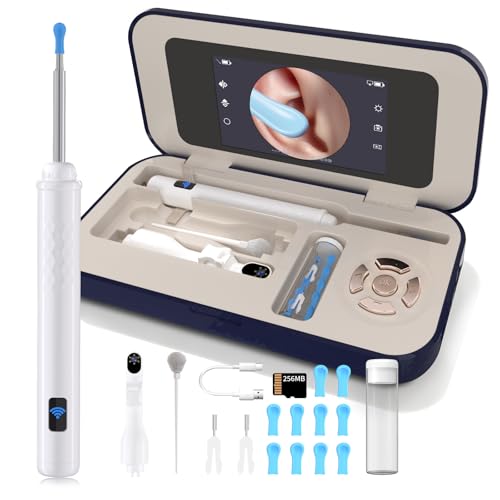 Sofbunny A03 Ear Wax Removal Tool Camera, Ear Cleaner with 1080P HD Camera, 3 in 1 Ear Cleaning Tool with 10 Replacement Tips,Earwax Remover Kit for Kids & Adults,Otoscope with LED Lights,256MB Card