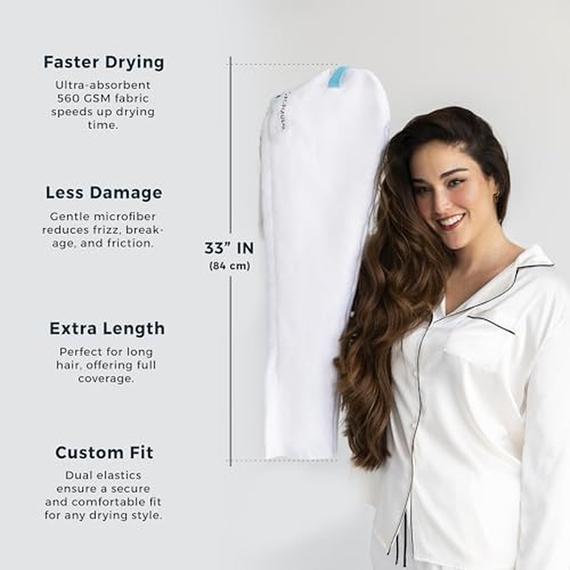 FORMUL-A Microfiber Hair Towel Wrap for Women ? Anti Frizz Towel - Fast Hair Drying Towel Wrap ? Hair Care Products ? Hair Plopping Wrap Towel ? Hair Turban for Wet Hair ? Super Absorbent
