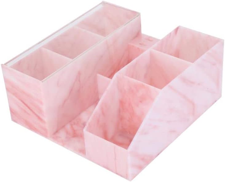 Acrylic Beauty Organizer - Eyelash Grafting Tool Storage with Tweezers Holder | Marble Pink Display Box