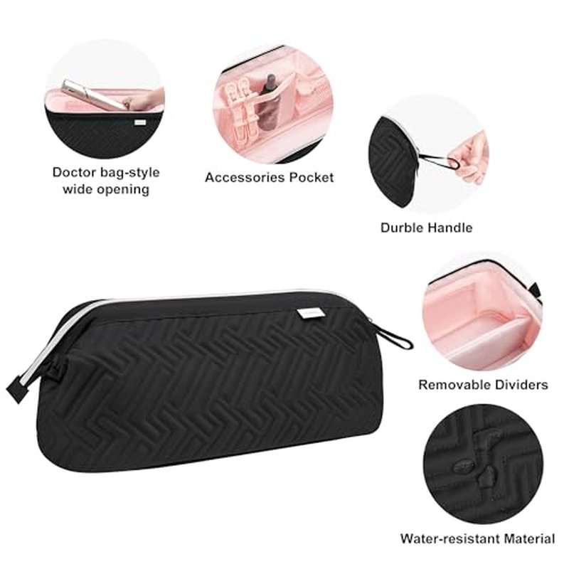 Leudes Hair Tools Travel Bag for Shark Flexstyle Carrying Case Portable Shark Hair Air Wrap Dryer Case Waterproof Dustproof Flat Curling Iron Travel Organizer (Black)