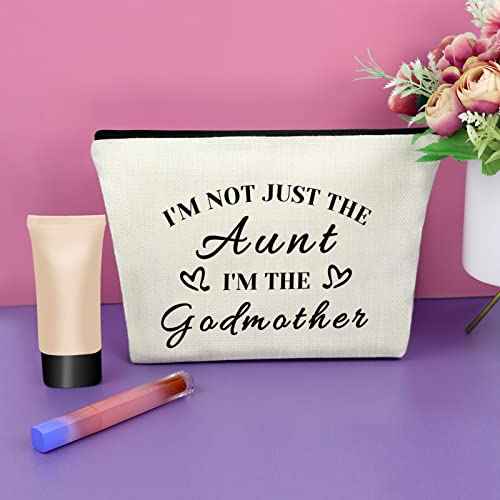 Sazuwu Godmother Aunt Gifts Godmother Gifts from Godchild Baptism Makeup Bag Aunt Christian Proposal Cosmetic Bag Birthday Christmas Mother¡¯s Day Present Travel Pouch