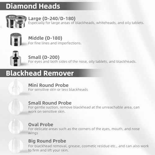 IeBilif Diamond Microdermabrasion Machine, 3 Modes Diamond Microdermabrasion Dermabrasion Machine for Blackhead Removal, Professional Portable Home Travel Microdermabrasion Device