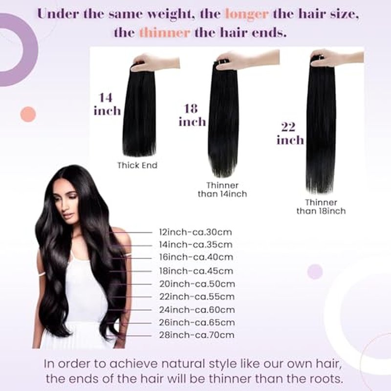 LaaVoo Hair Extensions Clip in Human Hair Black Real Human Hair Clip in Extensions 150g Jet Black 20 Inch 7pcs