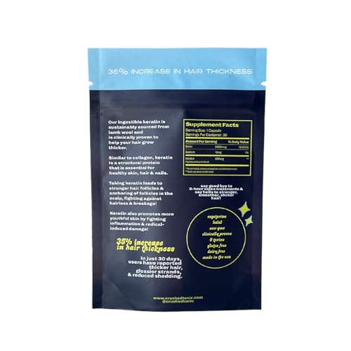Crushed Tonic - 1 Month Supply of Hair Boosters with Keratin & Biotin to Promote Thicker Hair, Stronger Roots, Healthier Nails