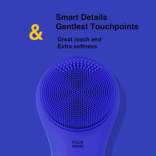 N?graCoola CLIE Facial Cleansing Brush, Waterproof and Rechargeable Face Scrub Brush for Men & Women, Cleansing, Exfoliating and Massaging, Electric Face Scrubber - Blue