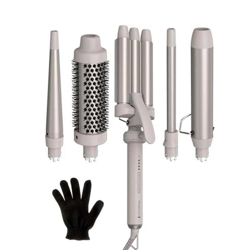 Remington Trendology 5-in-1 Multi-Styler Curling Wand Set with Ceramic Round Brush and 4 Interchangeable Ceramic Curling Wands (0.5¡°-1.25¡±)