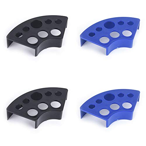 4 Pieces Tattoo Ink Cup Holder Tattoo Pigment Holder Tattoo Pigment Cup Holder 8 Holes Tattoo Ink Cup Holder Tattoo Machine Pen Holder Stand Tattoo Pigment Ink Cap Holder(Black, Blue)