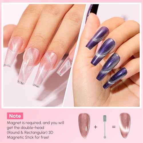 AIMEILI Cat Eye Gel Nail Polish, Hema Free, Cruelty Free, Vegan, Soak Off U V LED Nail Art DIY Gel Manicure Kit Set Of 6pcs X 10ml - 49