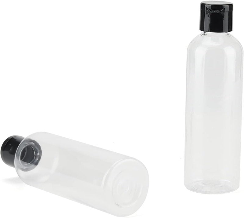 Clear Plastic Travel Bottles - 60 Pack 4 Oz Refillable Containers with Flip Caps | Ideal for Shampoo & Cream