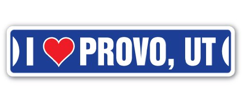I Love Provo, Utah Street Sign ut City State us Wall Road décor Gift