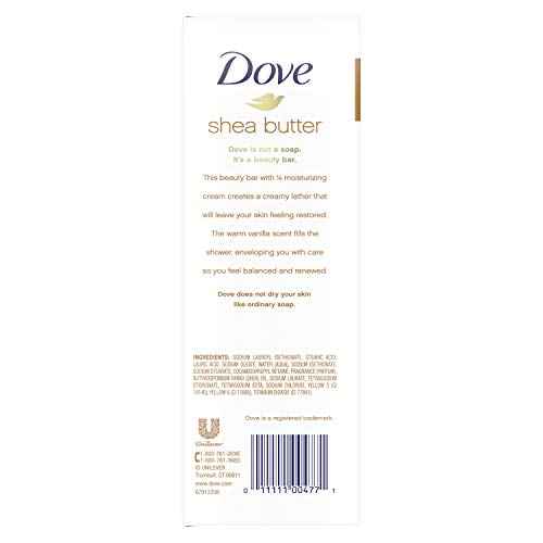 Dove Purely Pampering Beauty Bar For Softer Skin Shea Butter More Moisturizing Than Bar Soap 3.75 oz 10 Bars