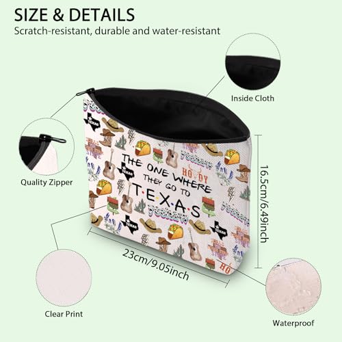 FOTAP Texas Trip Makeup Bag - Lone Star State Travel Bag & Housewarming Gift
