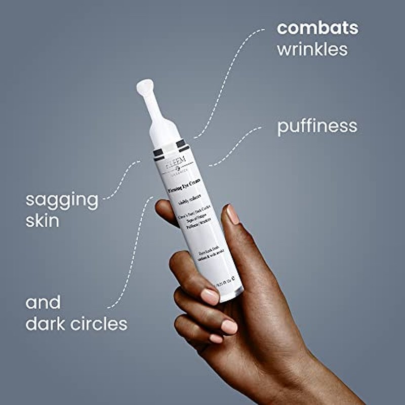 Kleem Anti Aging Eye Cream for Dark Circles, Puffiness & Wrinkles with Peptides, Niacinamide, Hyaluronic Acid | Firming Eye Cream to Reduce Eye Bags Fine Lines | Made in USA | 0.51 Fl Oz