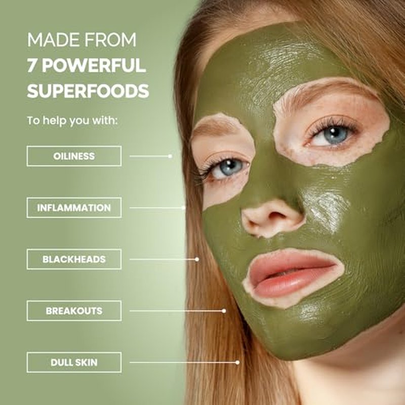 PLANTIFIQUE Korean Skincare Clay Mask ? Hydrating Mud Mask with Avocado & Superfoods, Dermatologist-Tested for Face & Body ? Vegan, 3.4 Oz/100ml