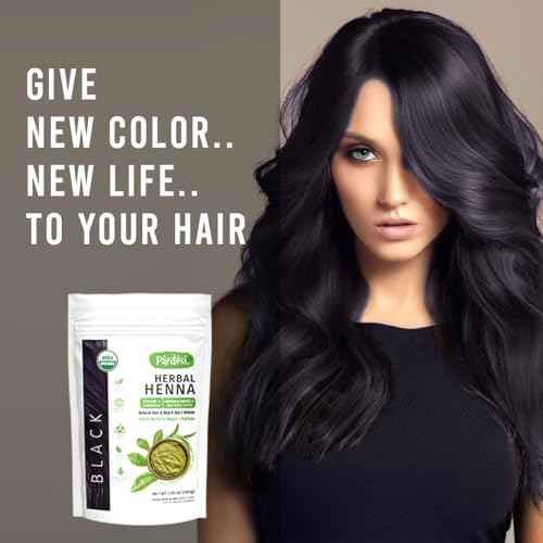 Pardesi Hair Henna Powder Black Color I USDA Organic I 7.05 oz (200 Gram) | Natural Hair & Beard Dye I Unisex I Amonia and PPD Free I Includes Gloves, Hair Cap and Applicator I From India