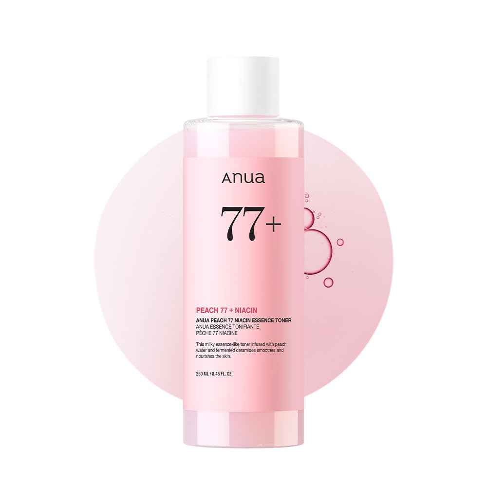 Anua Peach 77 Niacin Essence Toner 250ml / Brightening Toner for Face, Niacinamide, Panthenol, Ceramides, Facial Toner for Glass Skin, Korean Skin Care (8.45 fl.oz.)